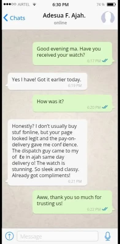 Testimonial from Adesua